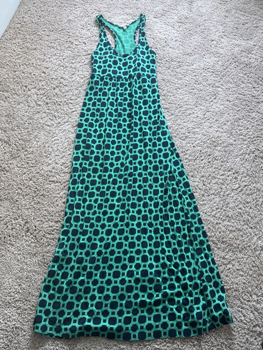 Banana Republic Teal and Black Maxi Dress